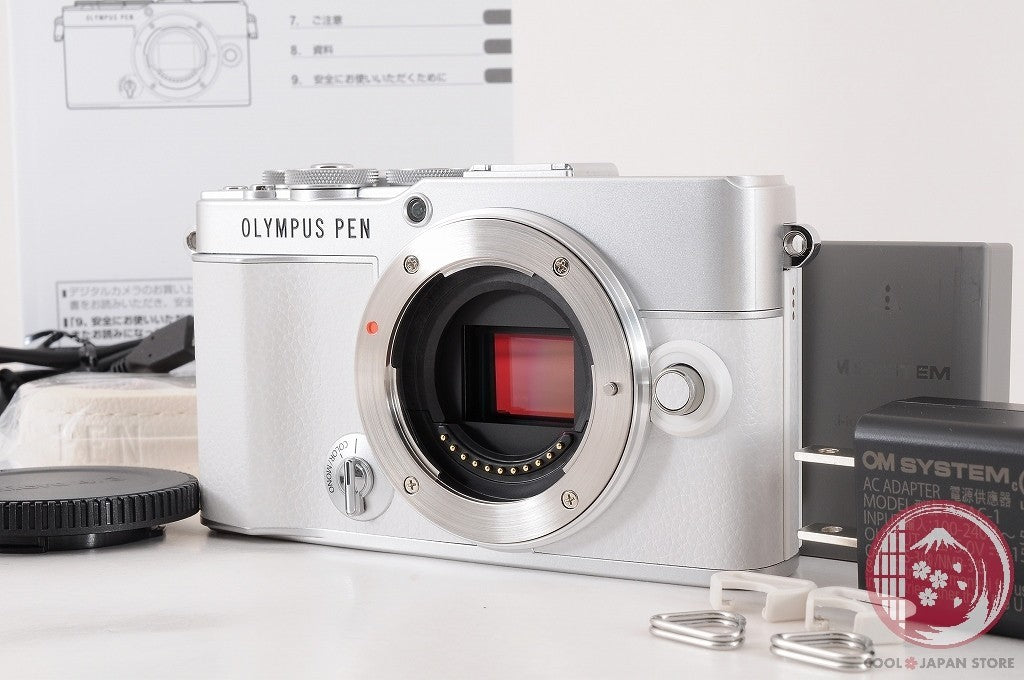 DDU[ 2141 shots MINT+ w/Strap Cable ] Olympus PEN E-P7 white from Japan Cj68