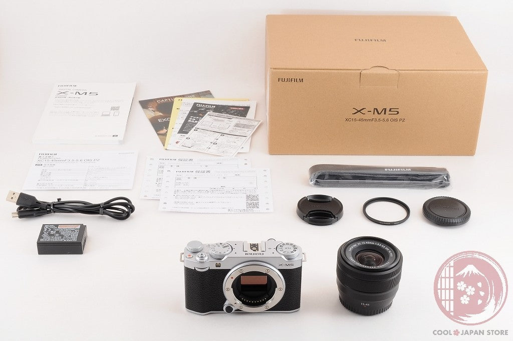 DDU [76 shots TOP MINT in Box ] Fujifilm Fujifilm X-M5 silver w/ XC 15-45mm Cj10