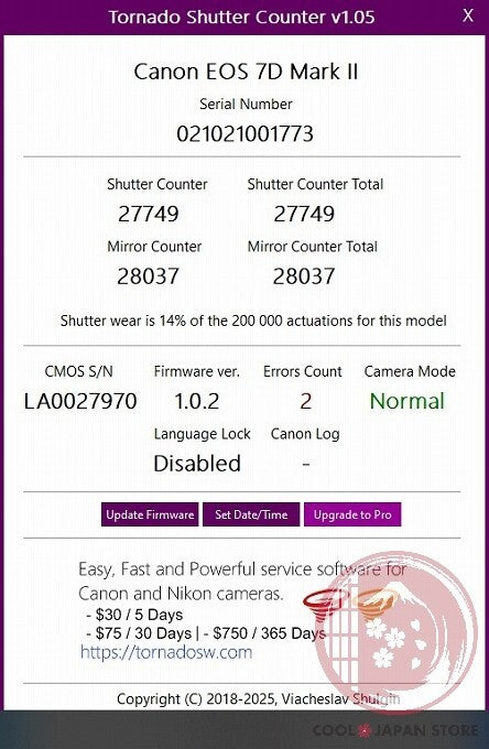 [ 27749 shots MINT+ in Box] Canon EOS 7D Mark II from Japan Cf75