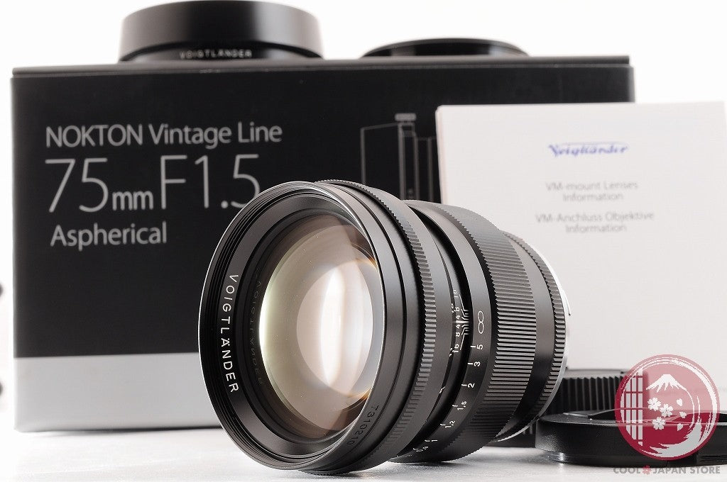 [MINT+ in Box] Voigtlander NOKTON 75mm f/1.5 VM Black from Japan Ly61