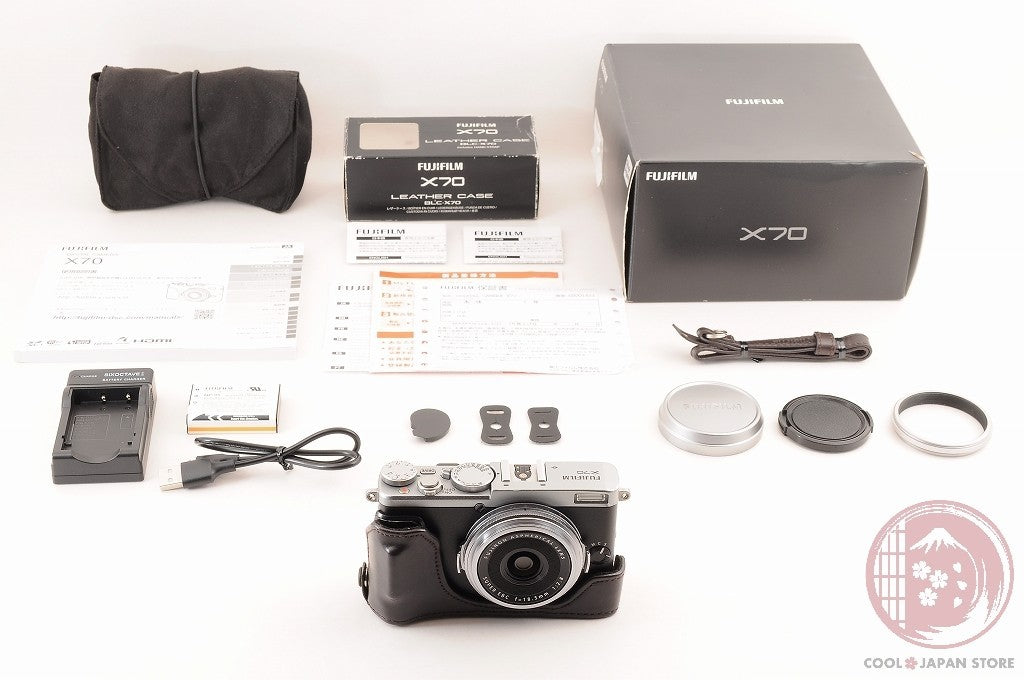 [MINT in Box + Leather Case] Fujifilm Fuji X70 16.3MP  Silver Japan Ci42