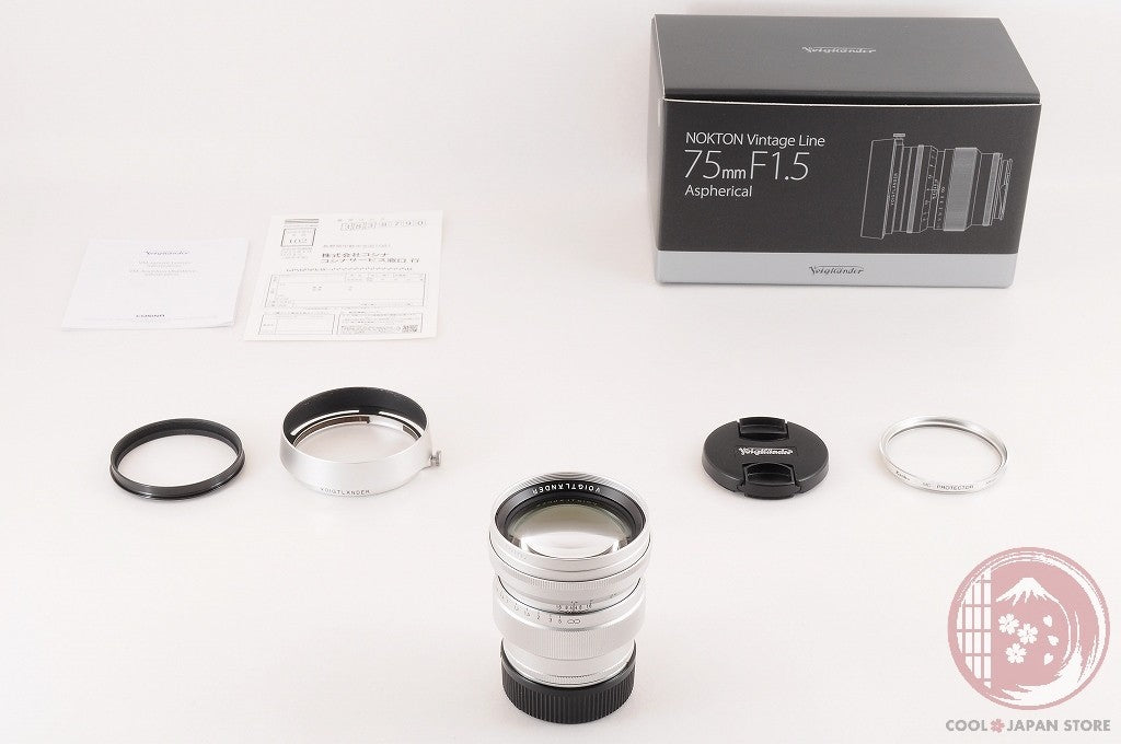 [MINT+ w/ Filter in Box] Voigtlander NOKTON 75mm f/1.5 VM Silver from Japan Ly48