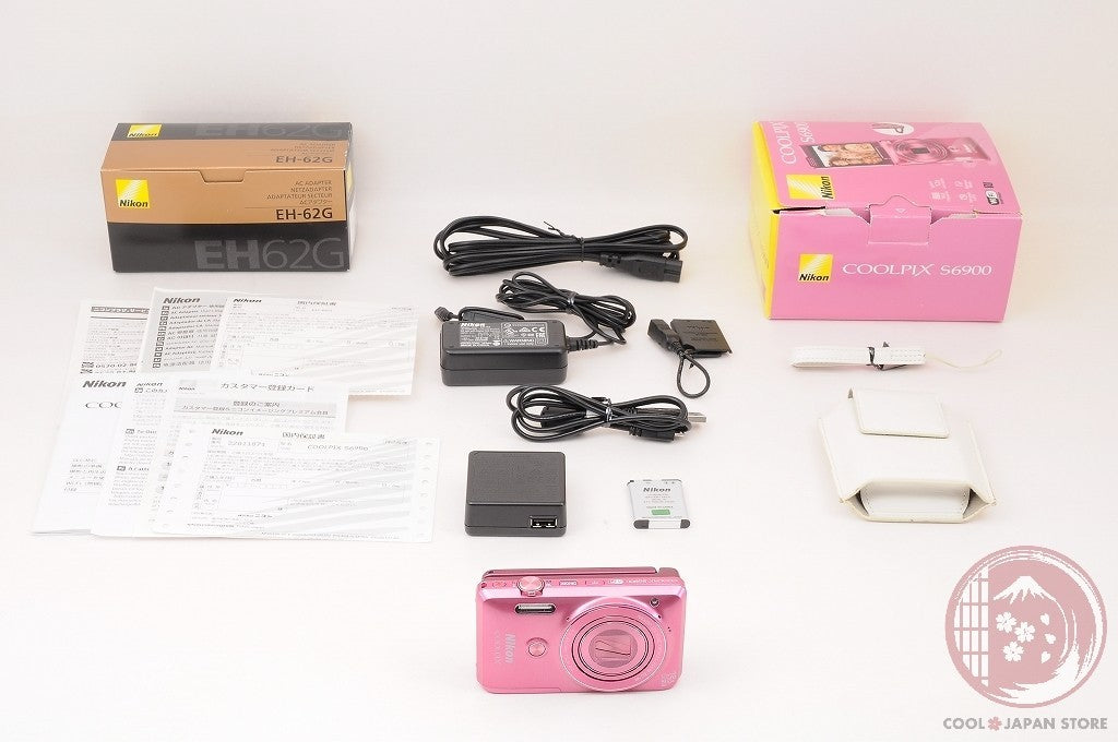 [TOP MINT w/ EH-62G in Box] Nikon Coolpix S6900 Pink from Japan Cm34