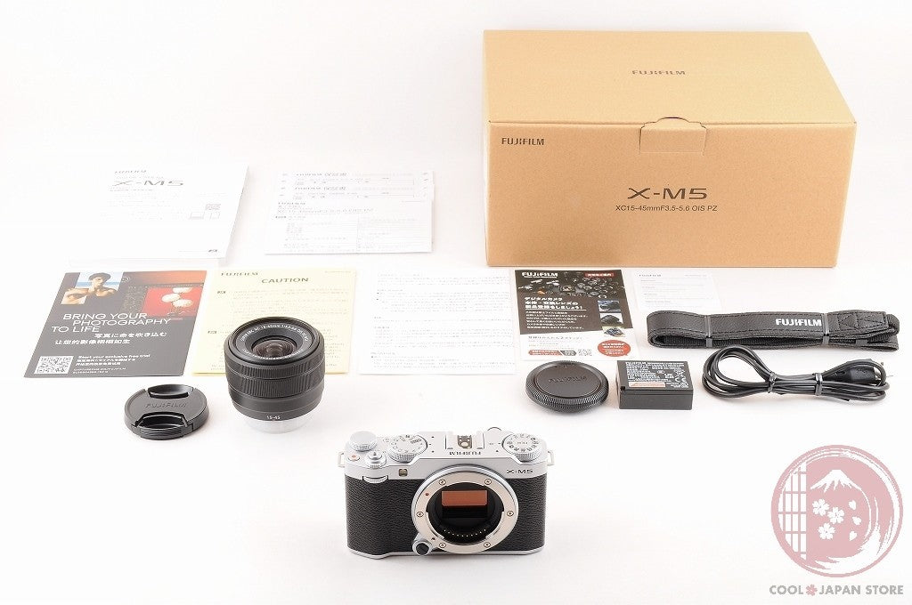 [ Low shots TOP MINT w/ 15-45mm in Box ] Fujifilm Fuji X-M5 silver XC Cm02