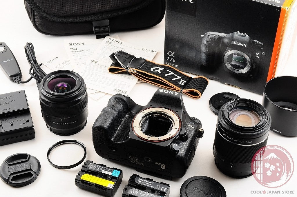 [ 22044 shots MINT w/2 Lens in Box ]Sony Alpha a77 II ILCA-77M2 Body Black Cl29