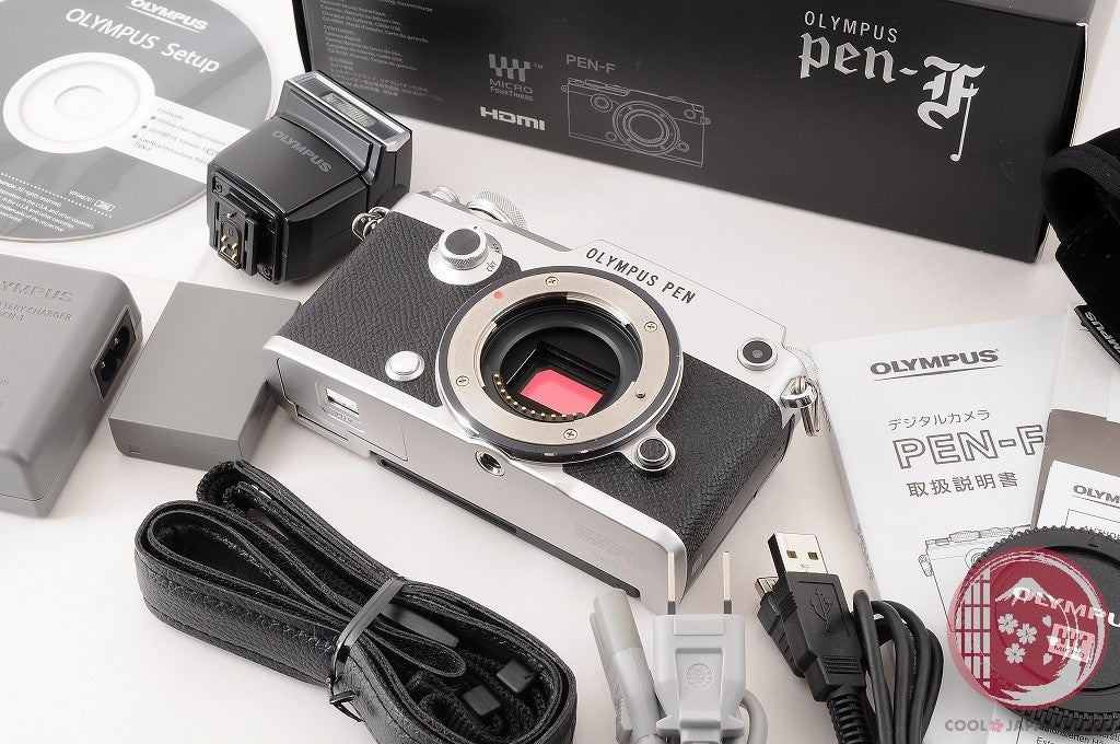 DDU [ 9944 shots MINT+ in Box ] Olympus PEN-F 20.3MP Mirrorless Silver Cj38