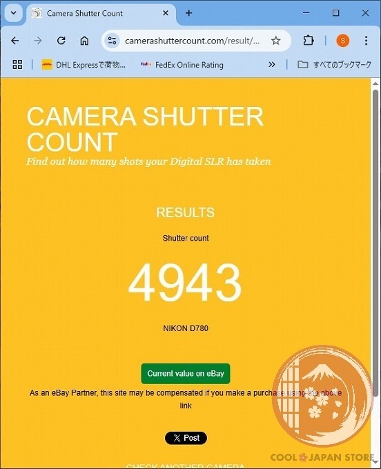 [ 4943 shots TOP MINT w/ Strap Charger] Nikon D780 24.5MP DSLR from Japan Ci48