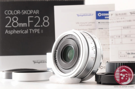 DDU[TOP MINT in Box] Voigtlander COLOR-SKOPAR 28mm f/2.8 VM II Silver Japan Lu19