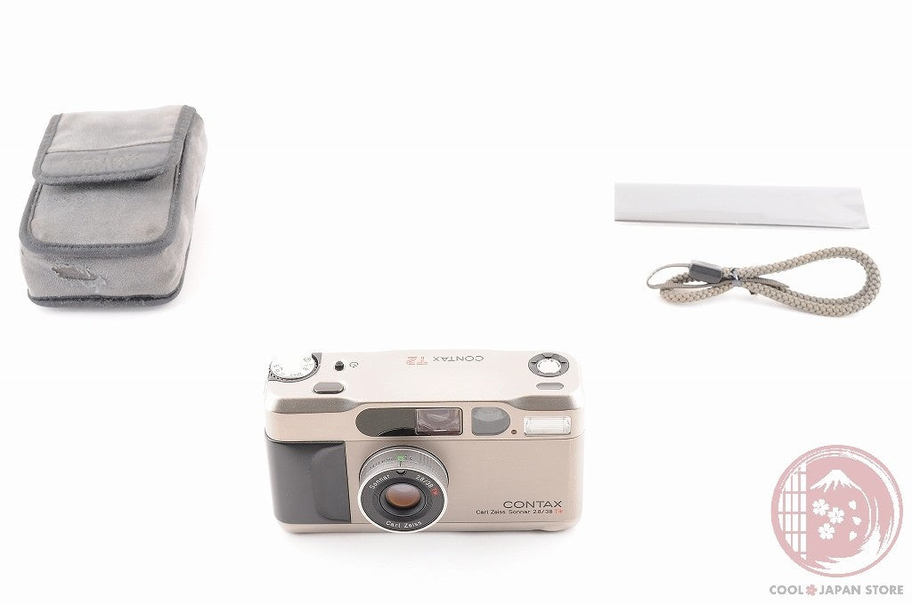 DDU[MINT w/Strap Case] Contax T2 Silver from Japan Cj54