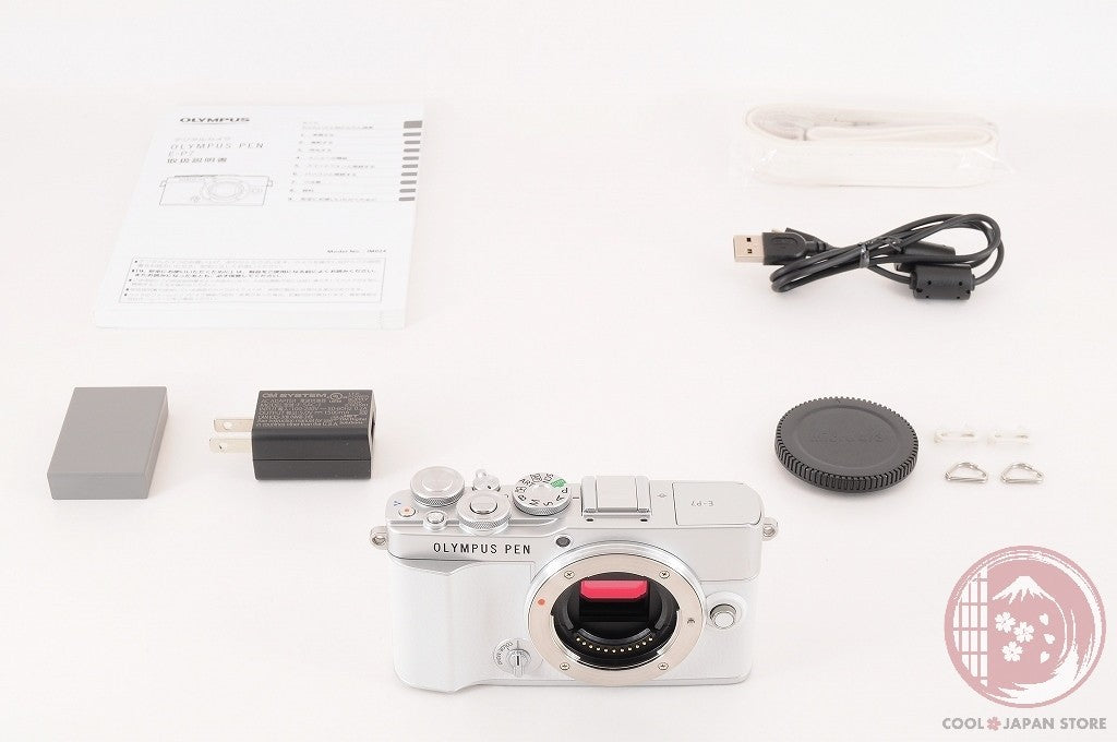 DDU[ 2141 shots MINT+ w/Strap Cable ] Olympus PEN E-P7 white from Japan Cj68