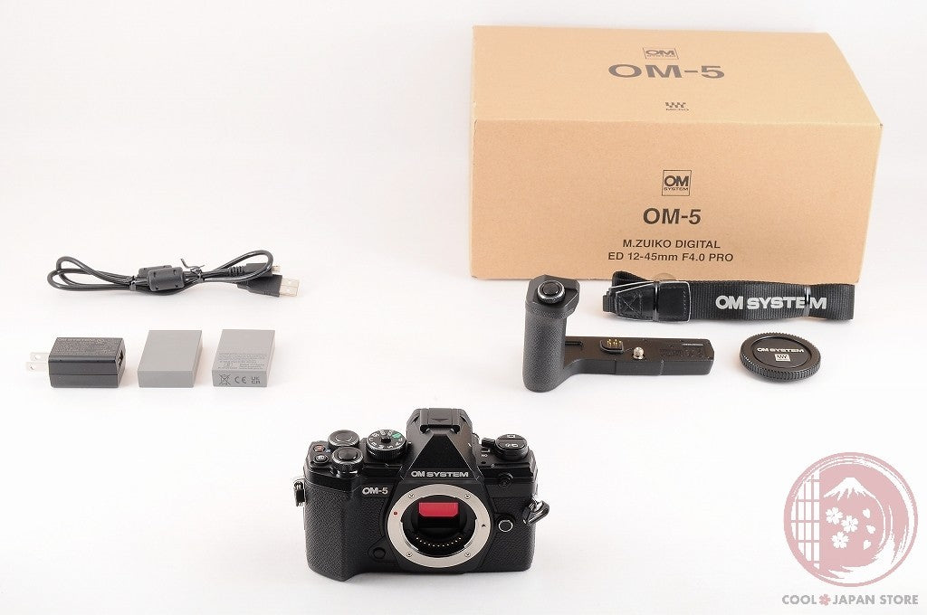 [ 3240 shots TOP MINT w/Camera Grip in Box ] Olympus OM-5 Black from Japan Cl81
