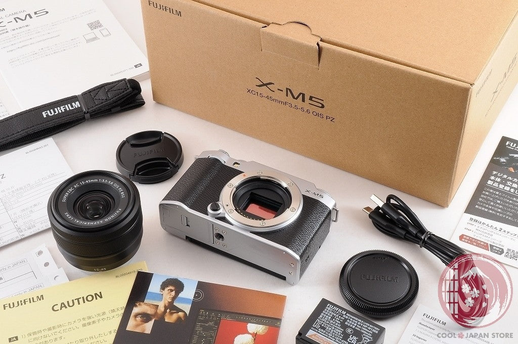 [ Low shots TOP MINT w/ 15-45mm in Box ] Fujifilm Fuji X-M5 silver XC Cm02